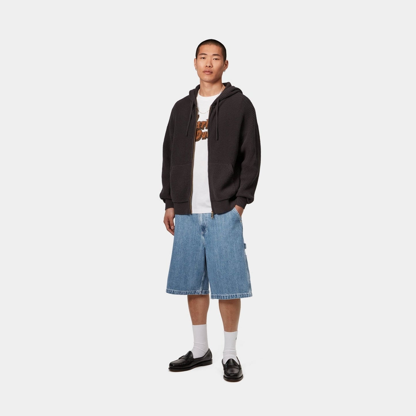 Nash Single Knee Long Short | Blue (stone washed)