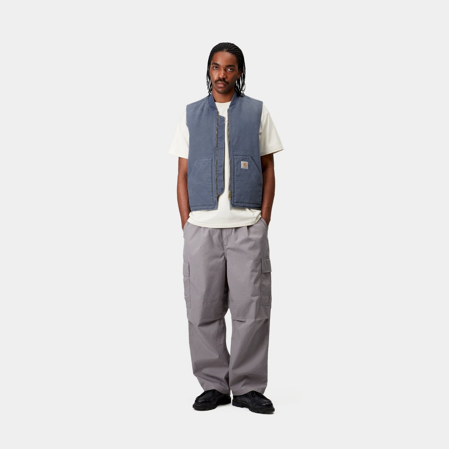 Vest (Spring) - Stone Canvas | Dusky Blue