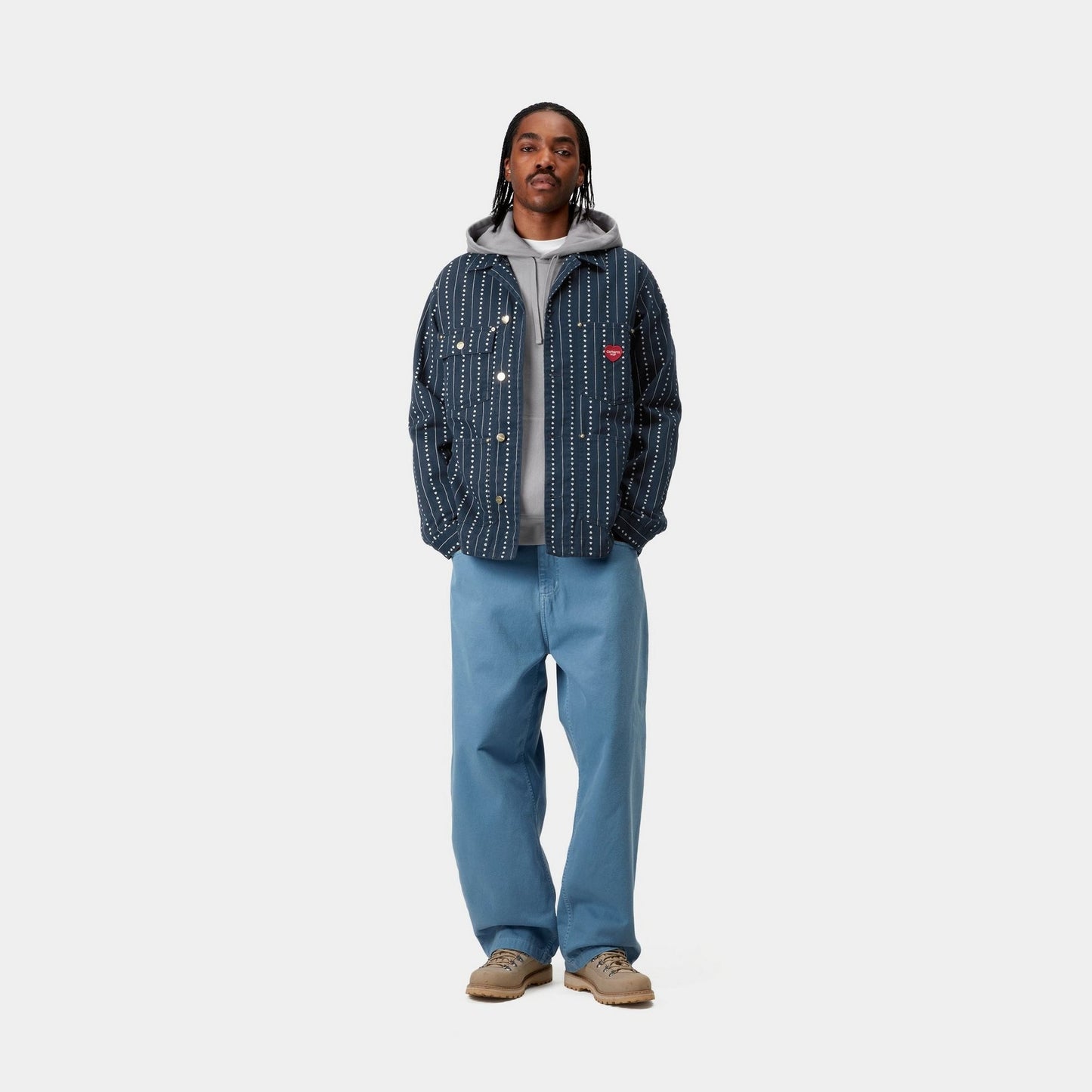 Drewe Chore Coat | Ink / Natural Heart C Pinstripe