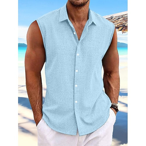 Men's Shorts Linen Shorts Summer Shorts Beach Shorts Drawstring Elastic Waist Multi Pocket Plain Knee Length Outdoor Beach Hawaiian Casual ArmyGreen Black Inelastic