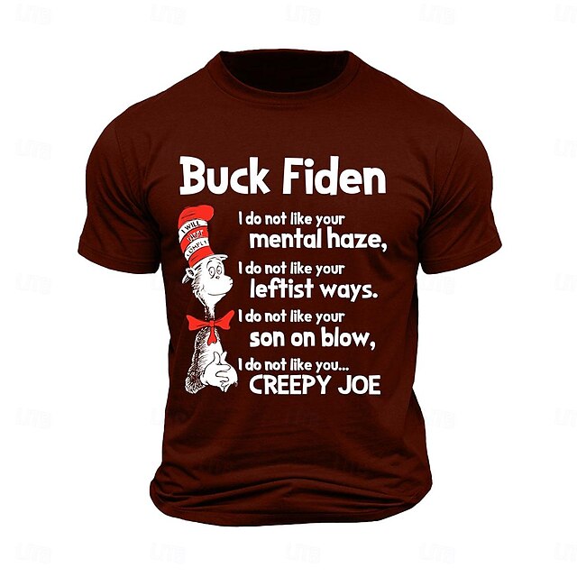 Buck Fiden Men's 100% Cotton Graphic T Shirt Sports Classic Shirt Short Sleeve Comfortable Tee Sports Outdoor Holiday Summer Fashion Designer Clothing