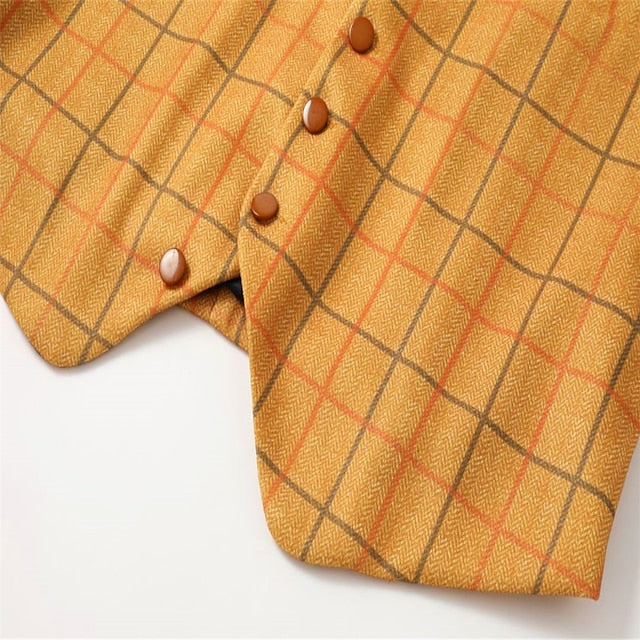 Men's Vest Waistcoat Daily Wear Going out Vintage Fashion Spring & Fall Button Polyester Comfortable Plain Single Breasted Collarless Regular Fit Buff Light Grey Vest