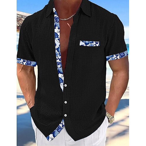 Men's Shorts Linen Shorts Summer Shorts Beach Shorts Drawstring Elastic Waist Multi Pocket Plain Knee Length Outdoor Beach Hawaiian Casual ArmyGreen Black Inelastic