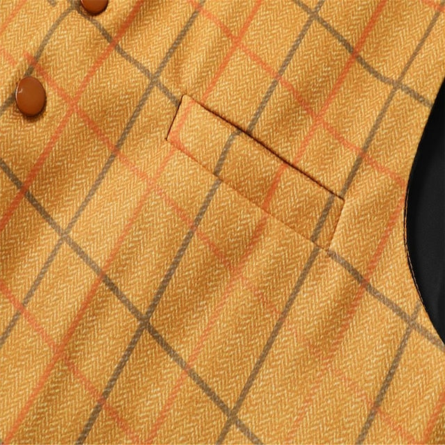 Men's Vest Waistcoat Daily Wear Going out Vintage Fashion Spring & Fall Button Polyester Comfortable Plain Single Breasted Collarless Regular Fit Buff Light Grey Vest