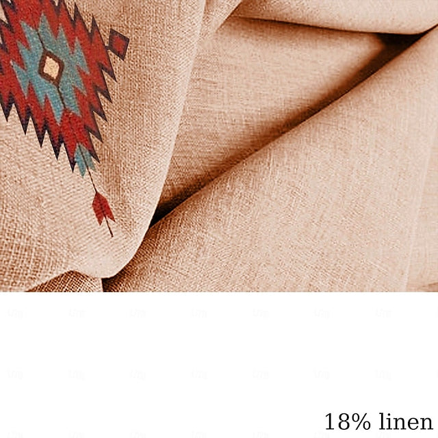 Men's 20%Linen+20%Cellulose+60%Polyester Shirt Tribal Southwestern Print Short Sleeve Turndown Pink, Blue, khaki Shirt Daily
