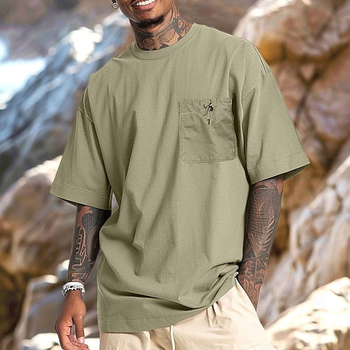 Men's Shorts Linen Shorts Summer Shorts Beach Shorts Drawstring Elastic Waist Multi Pocket Plain Knee Length Outdoor Beach Hawaiian Casual ArmyGreen Black Inelastic