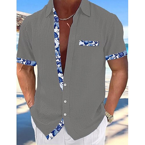 Men's Shorts Linen Shorts Summer Shorts Beach Shorts Drawstring Elastic Waist Multi Pocket Plain Knee Length Outdoor Beach Hawaiian Casual ArmyGreen Black Inelastic