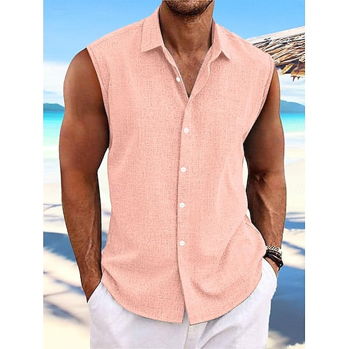 Men's Shorts Linen Shorts Summer Shorts Beach Shorts Drawstring Elastic Waist Multi Pocket Plain Knee Length Outdoor Beach Hawaiian Casual ArmyGreen Black Inelastic