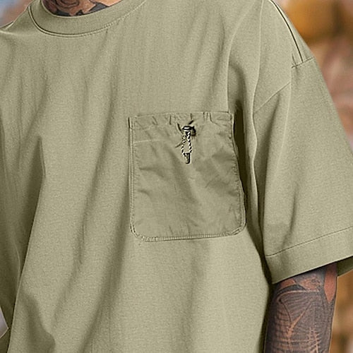 Men's Shorts Linen Shorts Summer Shorts Beach Shorts Drawstring Elastic Waist Multi Pocket Plain Knee Length Outdoor Beach Hawaiian Casual ArmyGreen Black Inelastic