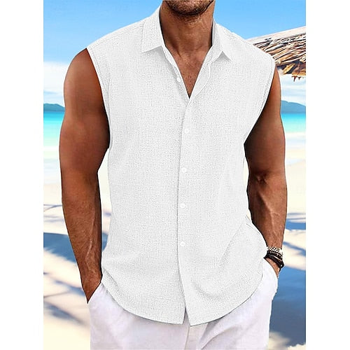 Men's Shorts Linen Shorts Summer Shorts Beach Shorts Drawstring Elastic Waist Multi Pocket Plain Knee Length Outdoor Beach Hawaiian Casual ArmyGreen Black Inelastic