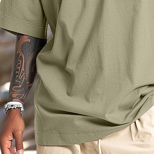 Men's Shorts Linen Shorts Summer Shorts Beach Shorts Drawstring Elastic Waist Multi Pocket Plain Knee Length Outdoor Beach Hawaiian Casual ArmyGreen Black Inelastic
