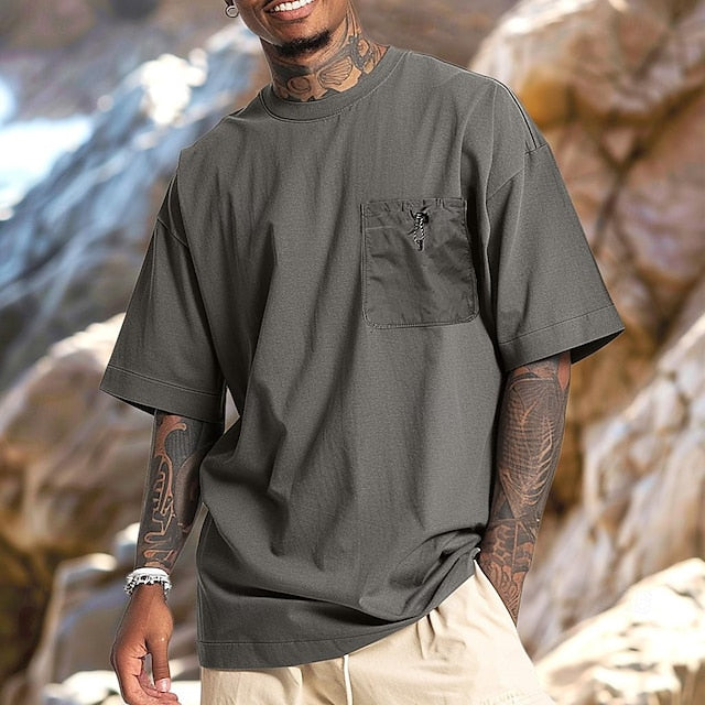Men's Shorts Linen Shorts Summer Shorts Beach Shorts Drawstring Elastic Waist Multi Pocket Plain Knee Length Outdoor Beach Hawaiian Casual ArmyGreen Black Inelastic