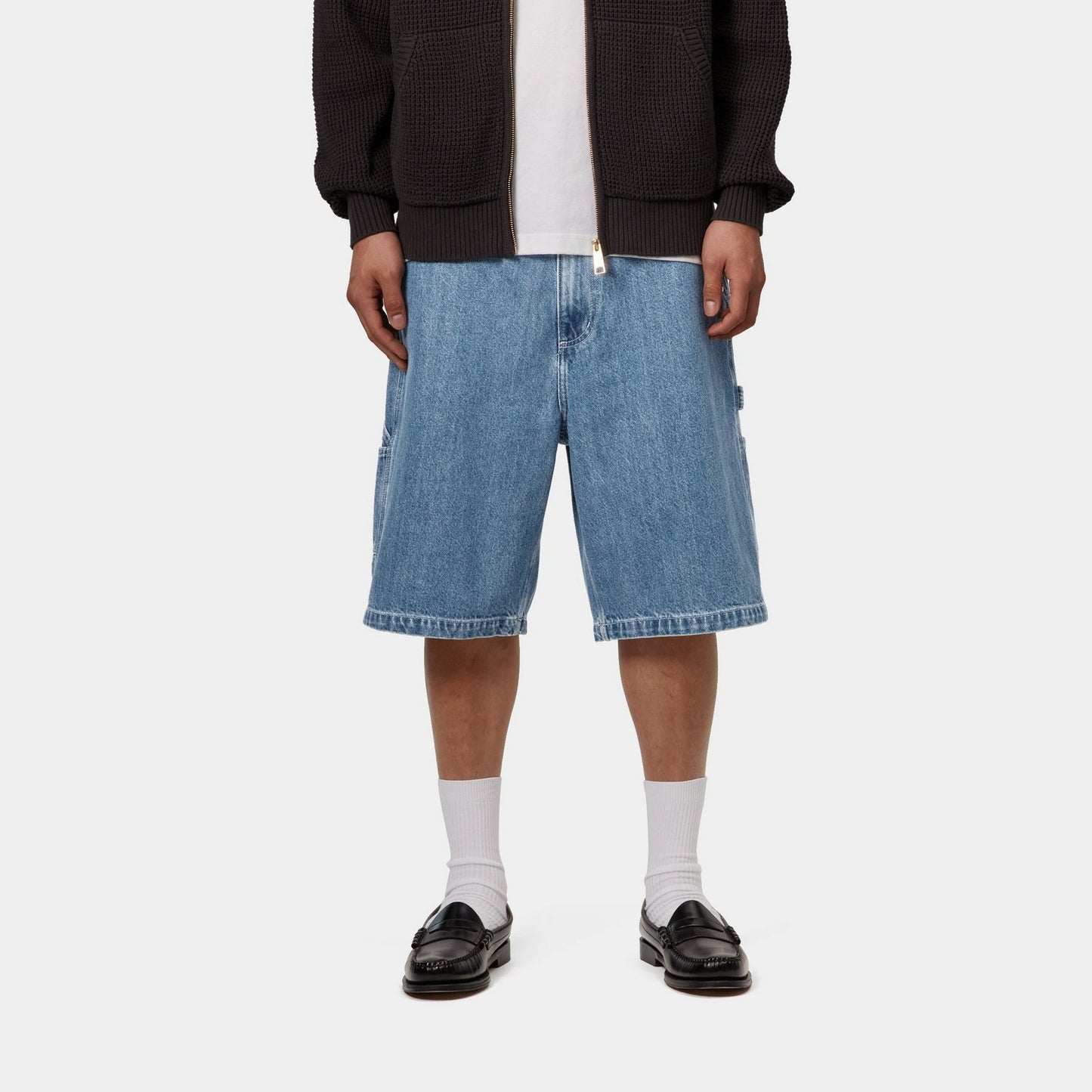 Nash Single Knee Long Short | Blue (stone washed)