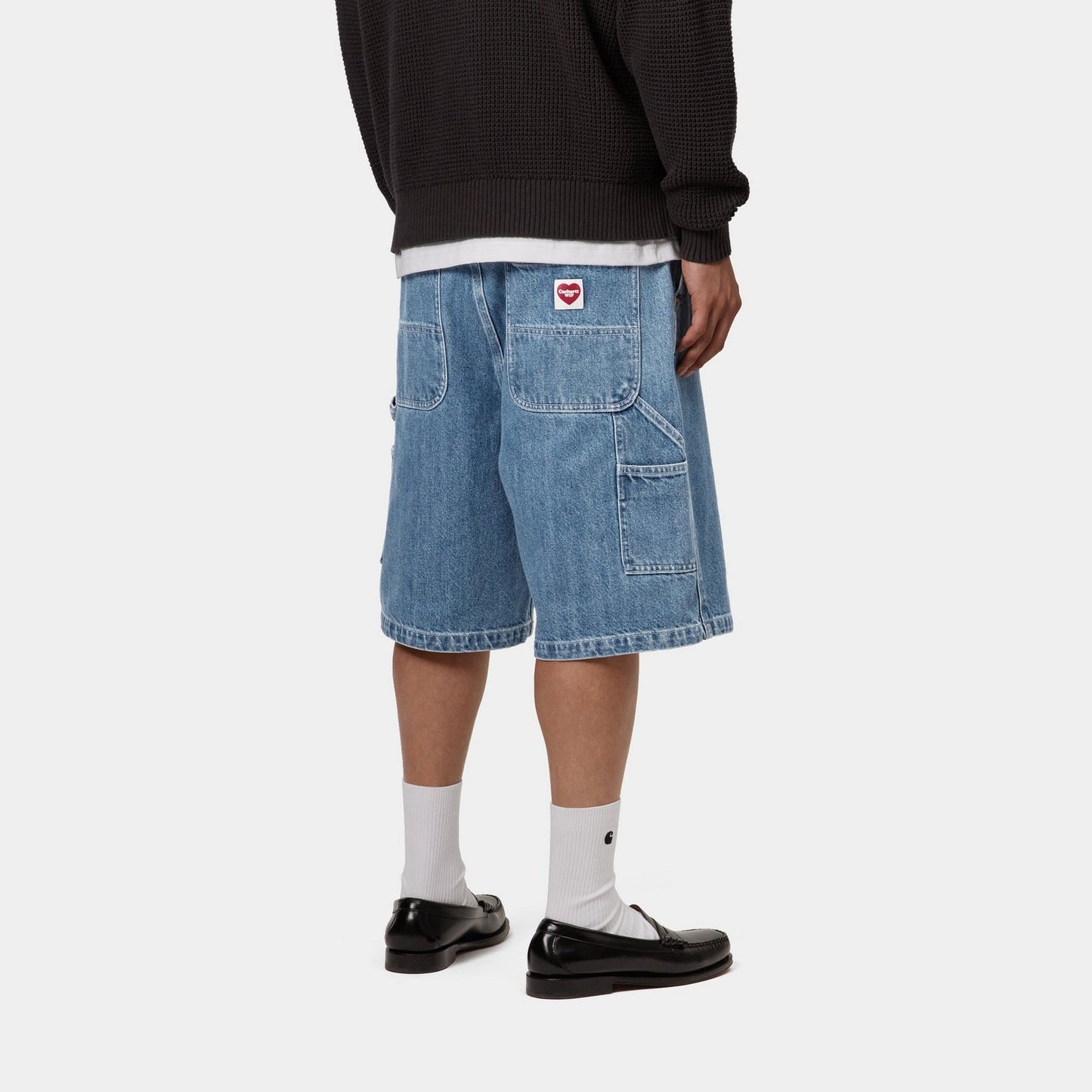 Nash Single Knee Long Short | Blue (stone washed)