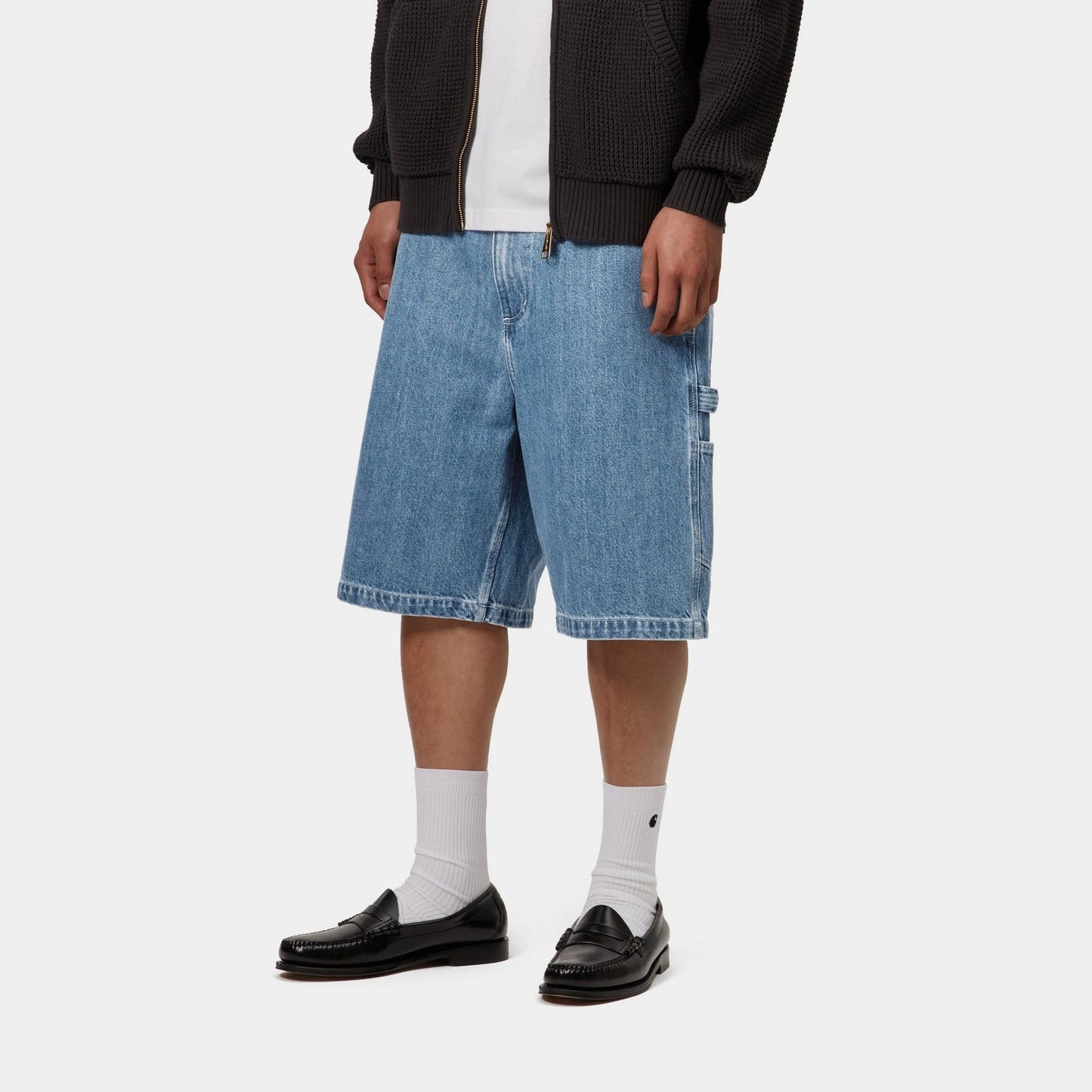 Nash Single Knee Long Short | Blue (stone washed)