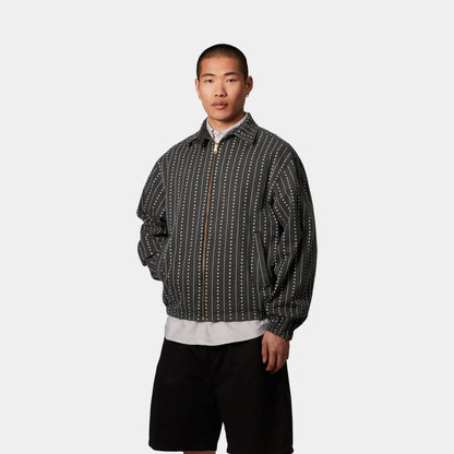 Hudson Reversible Jacket | Black (stone washed) / Heart Pinstripe