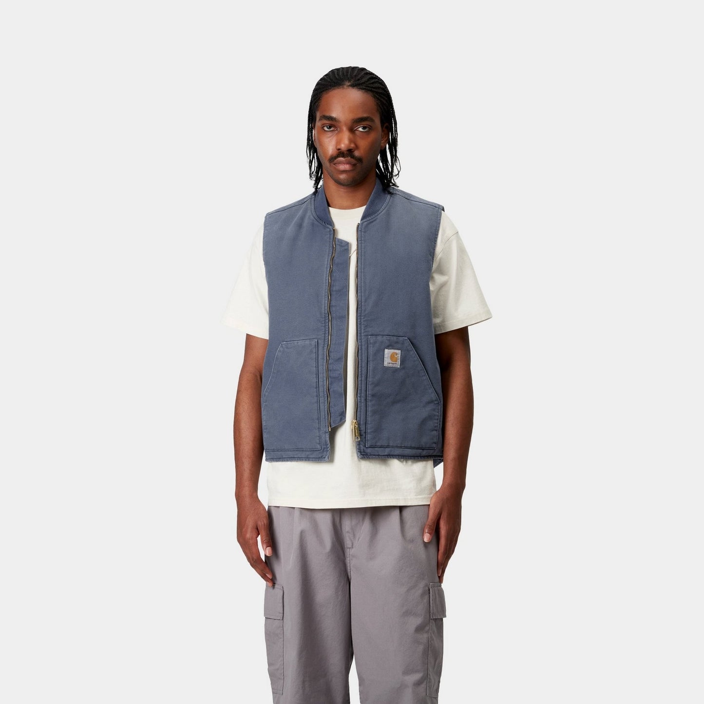 Vest (Spring) - Stone Canvas | Dusky Blue