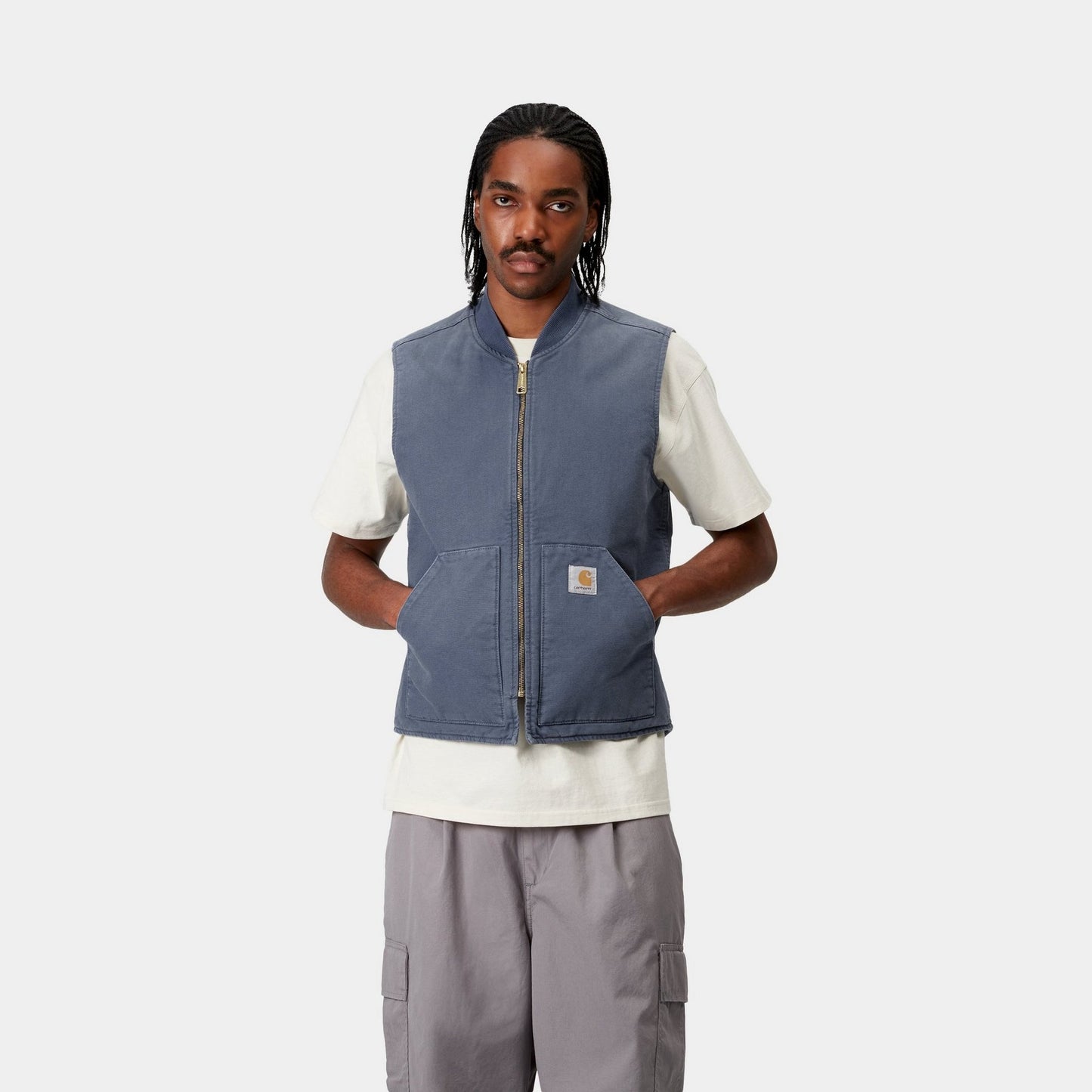 Vest (Spring) - Stone Canvas | Dusky Blue