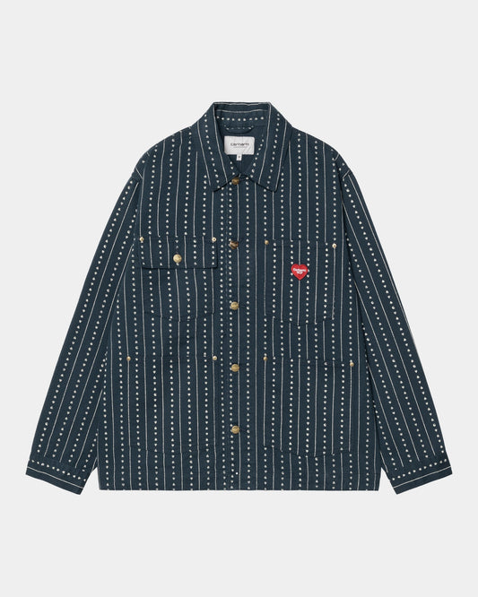 Drewe Chore Coat | Ink / Natural Heart C Pinstripe