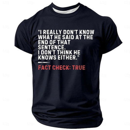 Men's T shirt Tee Letter Funny Crew Neck Clothing Apparel 3D Print Street Daily Short Sleeve Fashion Designer Military Style